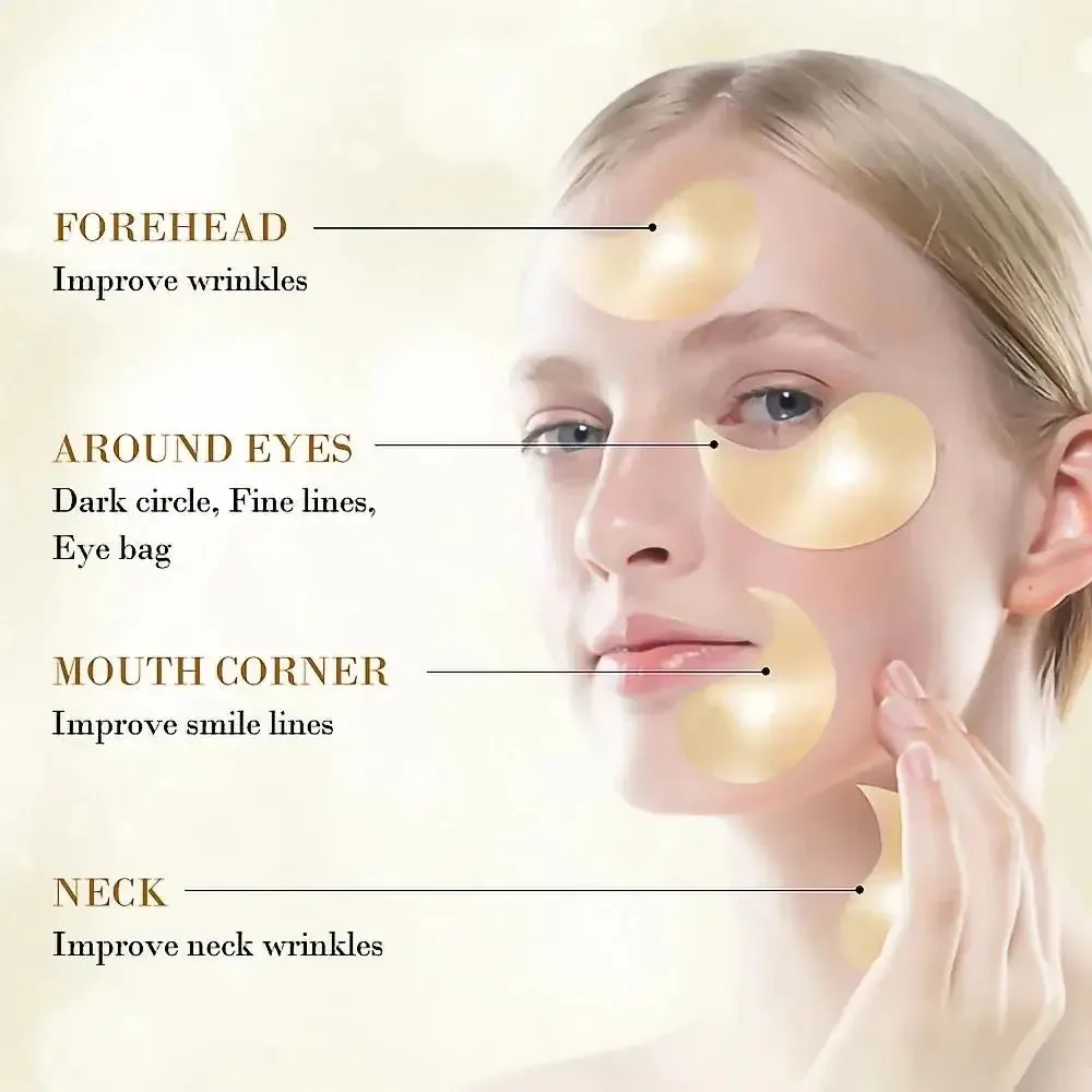 24K Gold Hyaluronic Acid Eye Mask For Dark Circles