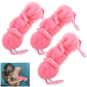 3X Bath Sponges Nylon Mesh Back Scrubbers Exfoliating Body Shower Wash Puffs Spa