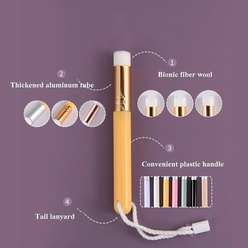 6-piece Soft Nasal Washing Brush for Blackhead Removal and Deep Cleansing - Protruding Head Golden