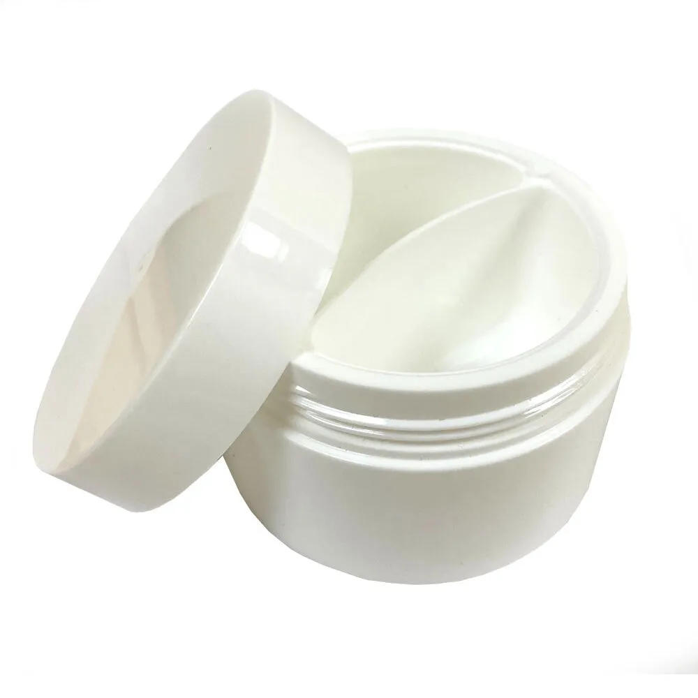 6 White Jars 4 oz Cosmetic Cream Containers Packaging Empty Dome Lids Plastic