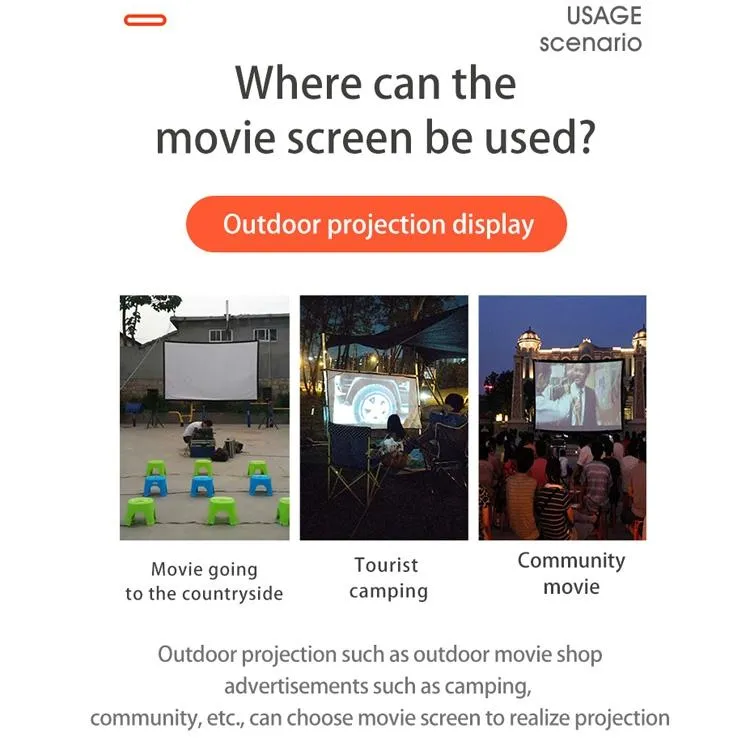 60 16 9 High Density Folding Projector Film Curtain - 132x75cm Projection Area