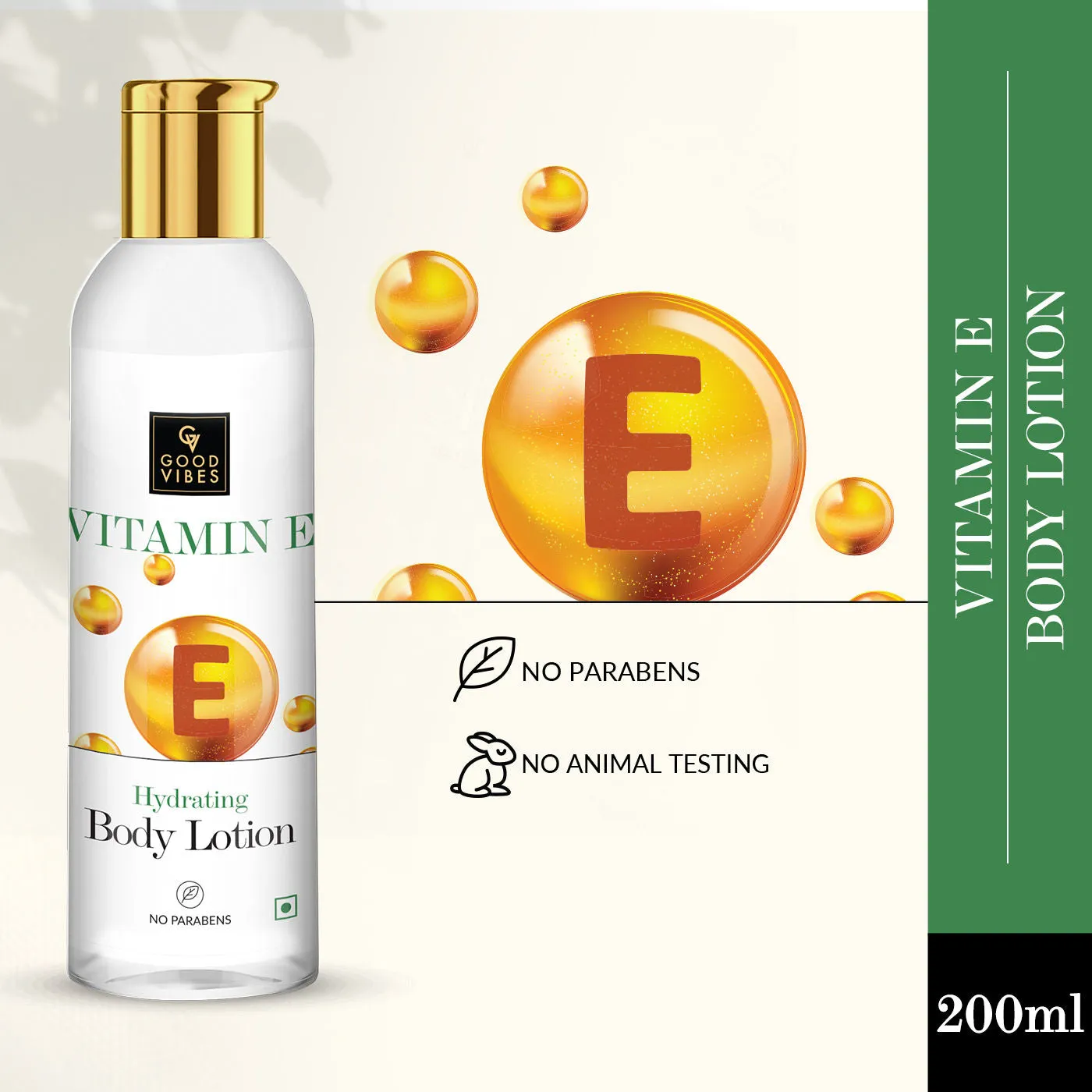 Good Vibes Vitamin E Hydrating Body Lotion | Lightweight, Absorbing, Nourishing | No Parabens, No Sulphates, No Animal Testing (200 ml)