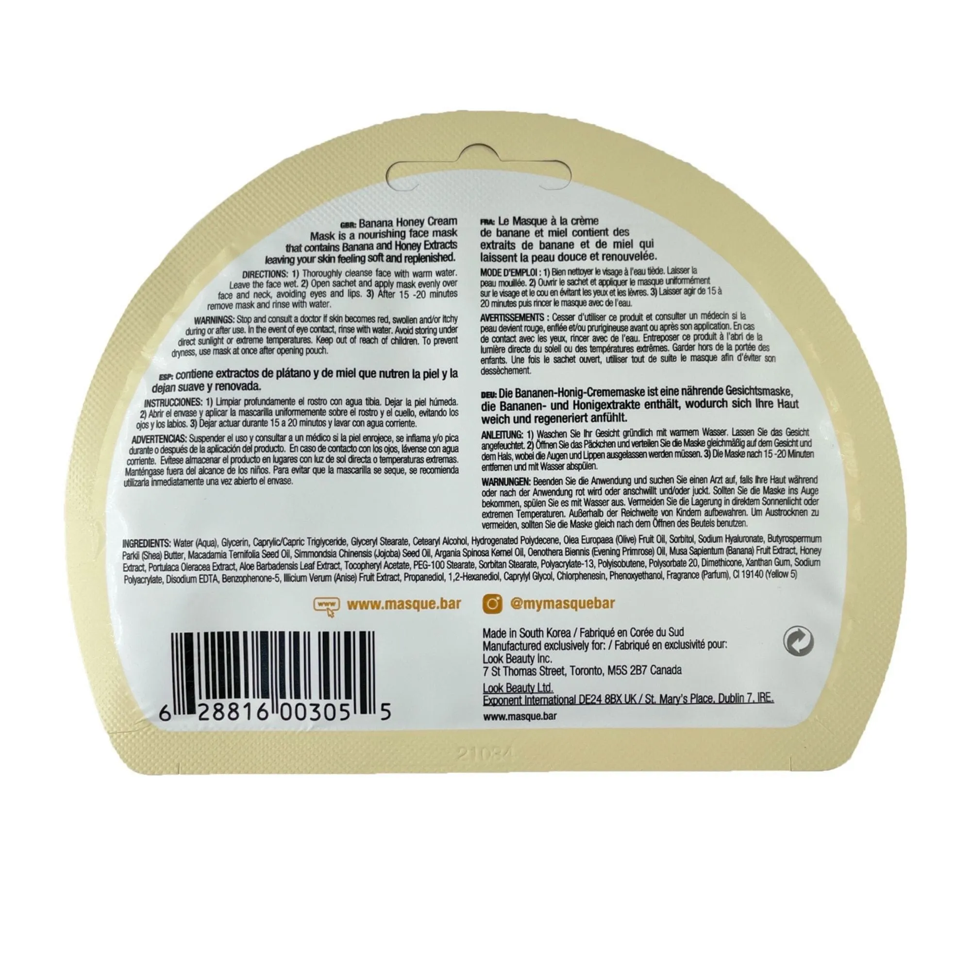 IN.gredients Banana Honey Cream Mask