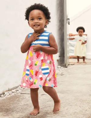 Printed Jersey Dress-Pink Lemonade Ice Creams