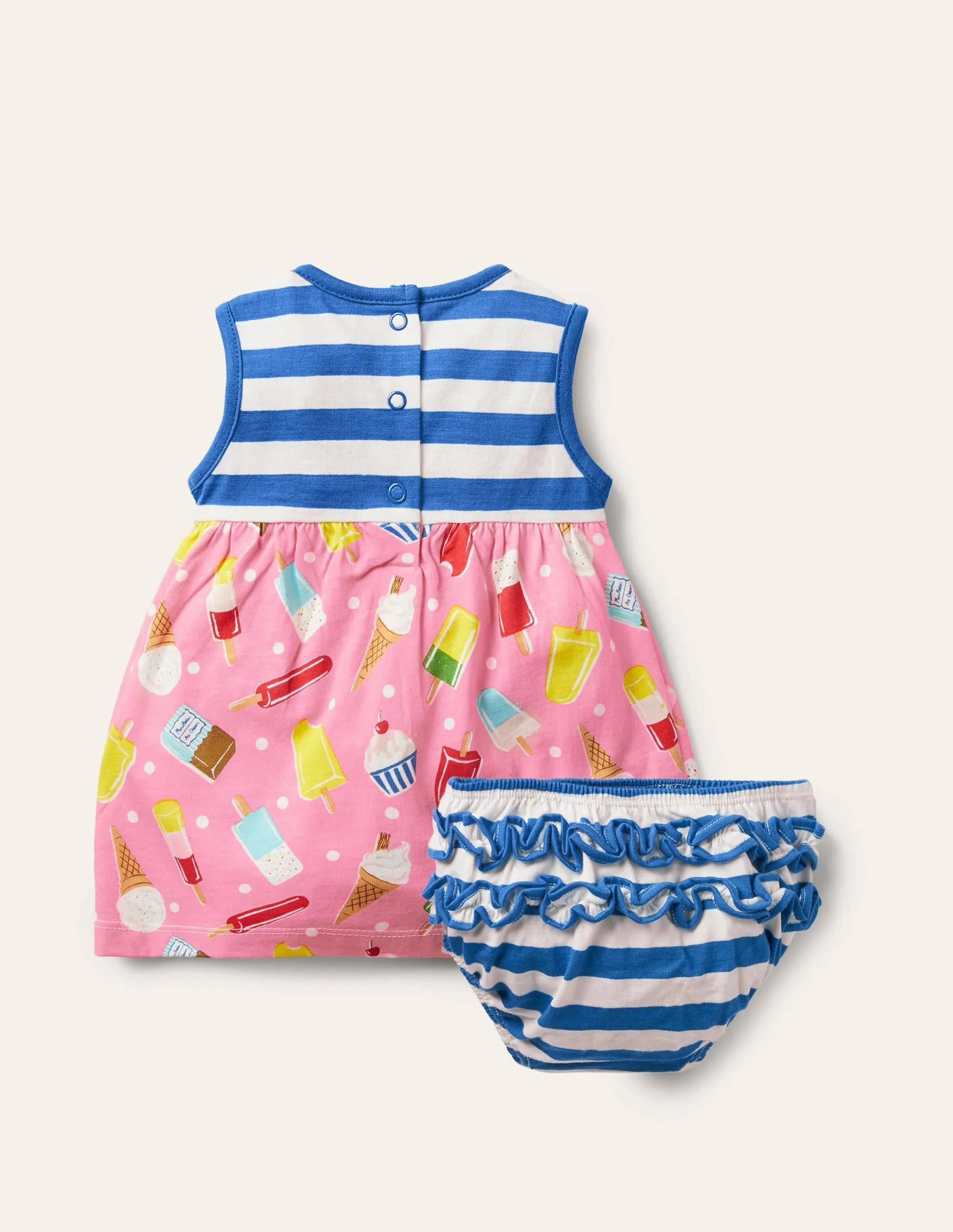 Printed Jersey Dress-Pink Lemonade Ice Creams
