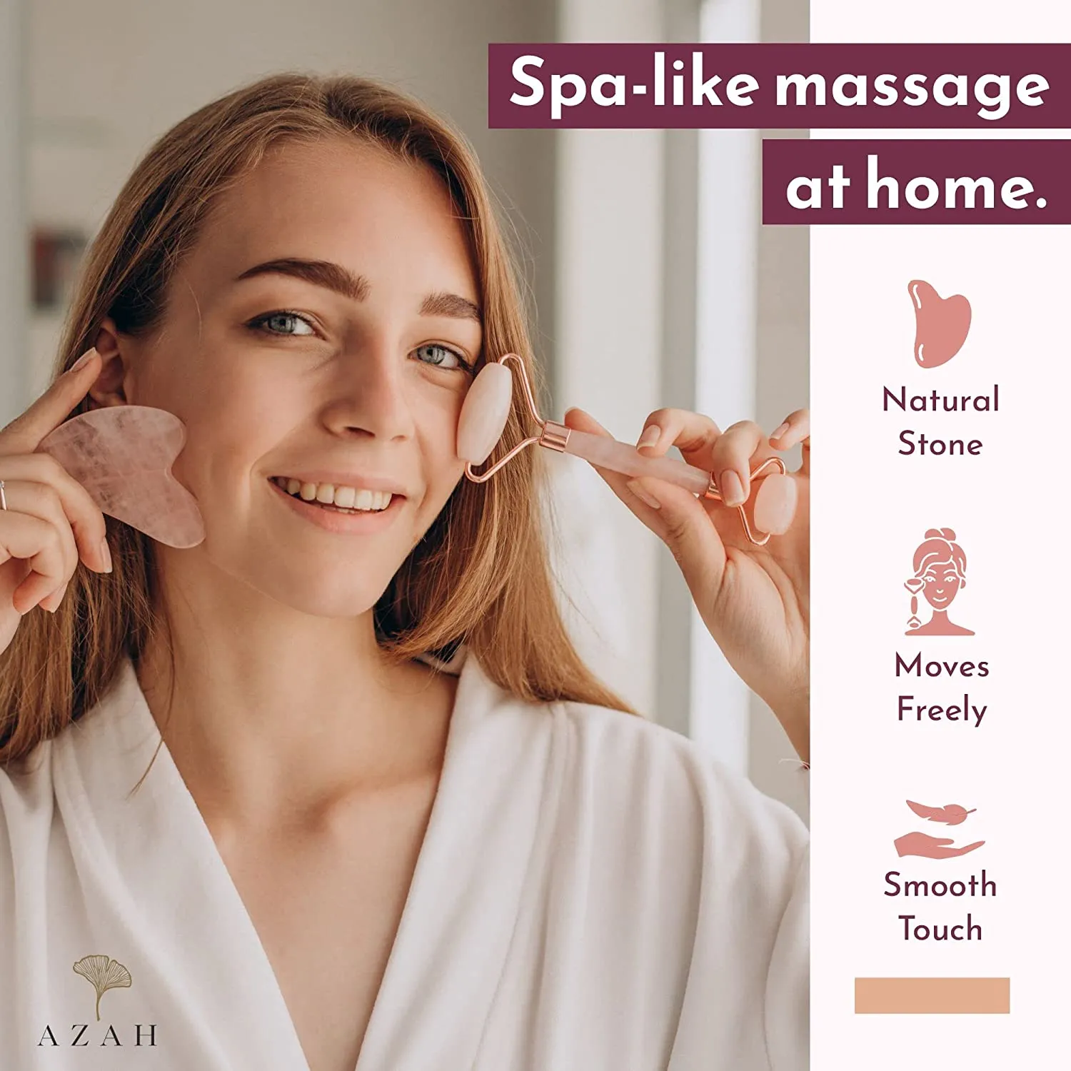 Quartz Roller and Gua Sha Set