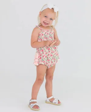 RuffleButts | English Rose Smocked Romper